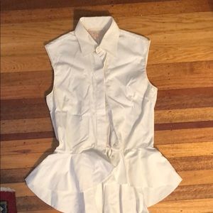 Giambattista Valli Peplum White Button Up Shirt